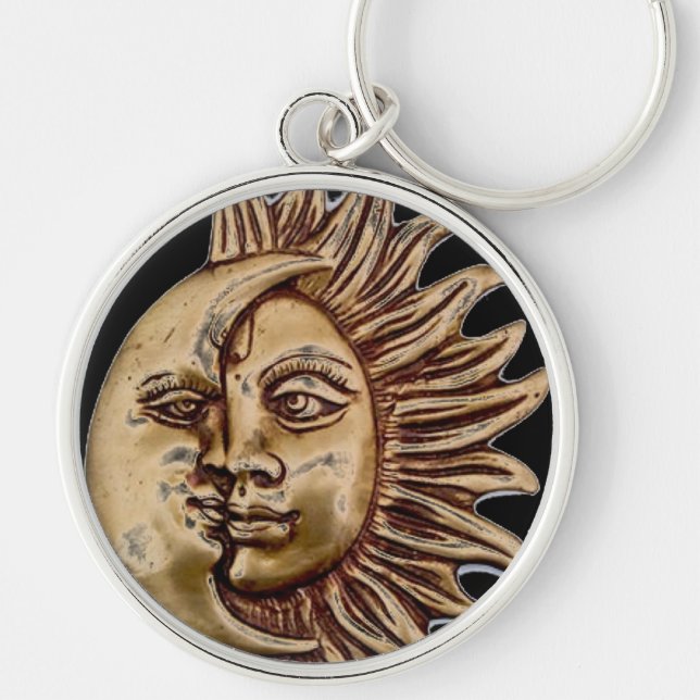SUN AND MOON CHARM DESIGN KEY RING (Front)
