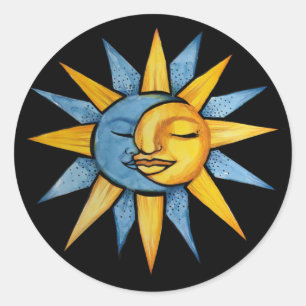 Sun and Moon                                       Classic Round Sticker