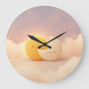 Sun and Moon Colourful Design – Vibrant Celestial  Large Clock