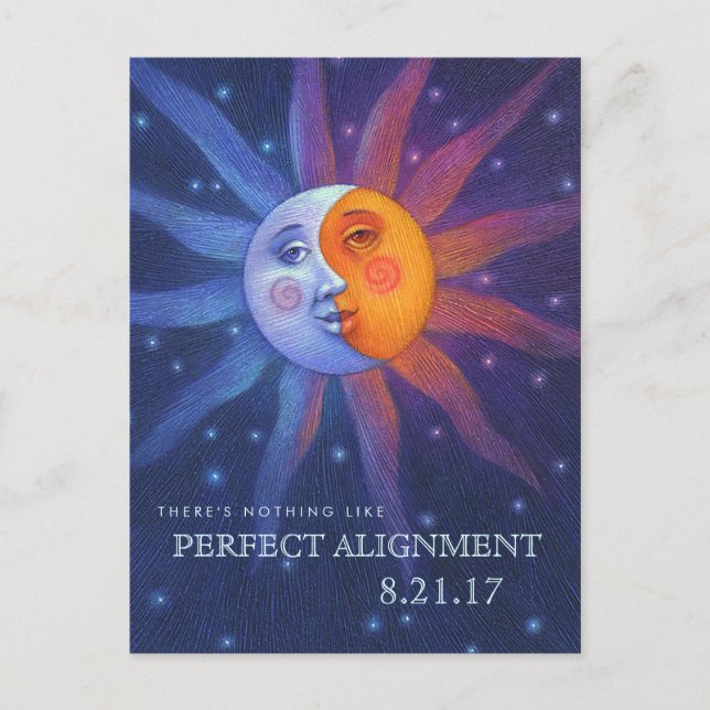 Sun and Moon Eclipse Perfect Alignment Postcard (Front)