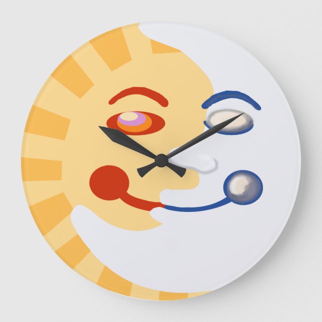 Sun and moon faces large clock (Front)