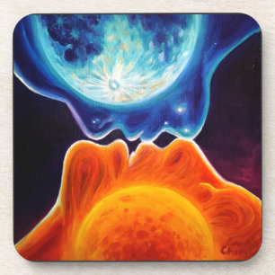 Sun and moon kiss coaster
