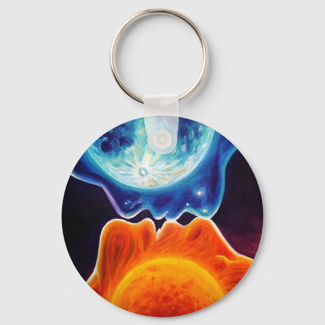 Sun and moon kiss  keychain (Front)