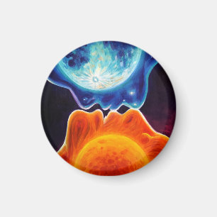 Sun and moon kiss  magnet