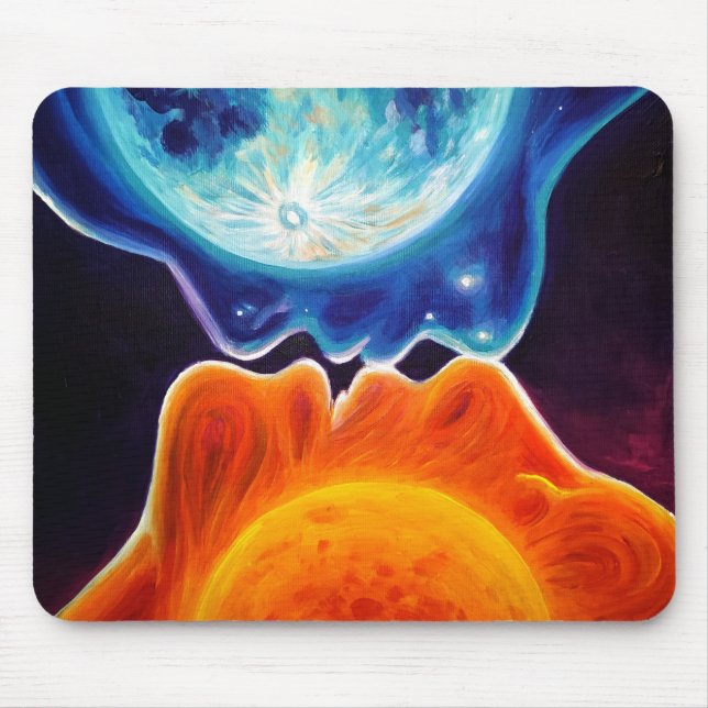 Sun and moon kiss mouse pad (Front)