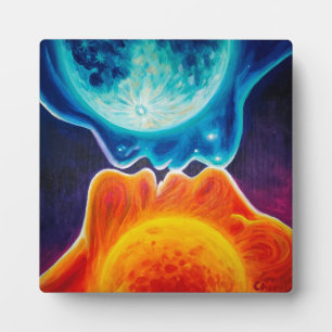 Sun and moon kiss plaque