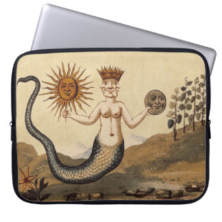 Sun and Moon Merman Laptop Sleeve