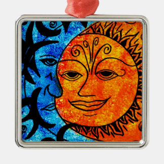 Sun and Moon Metal Tree Decoration