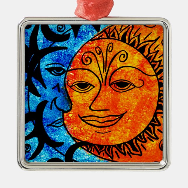 Sun and Moon Metal Tree Decoration (Front)