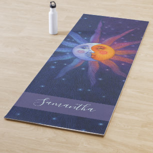 Sun and Moon Monogrammed Name Yoga Mat
