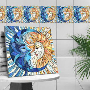 Sun and Moon Mosaic Art Tile