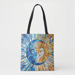 Sun and Moon Mosaic Art Tote Bag