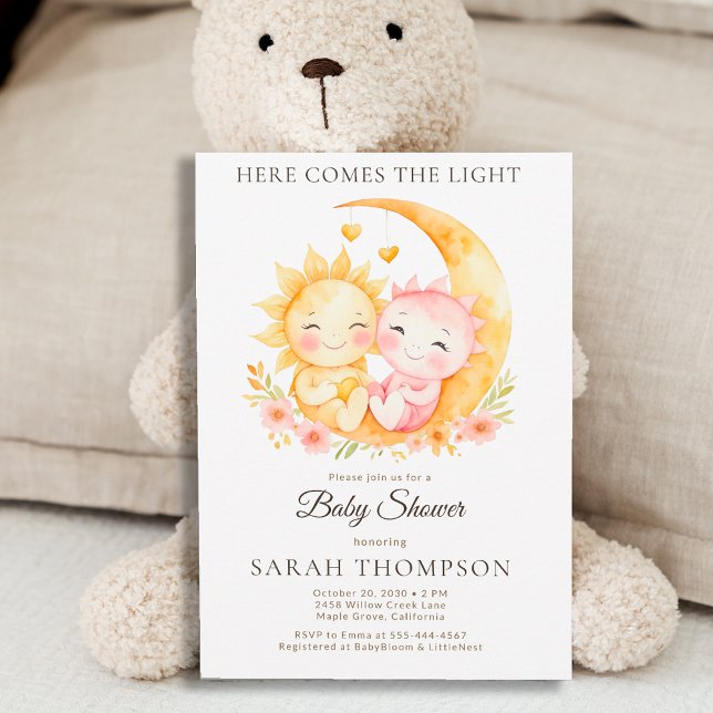 Sun and Moon Neutral Celestial Baby Shower Invitation (Creator Uploaded)