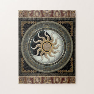 Sun and Moon Pagan Wheel Jigsaw Puzzle