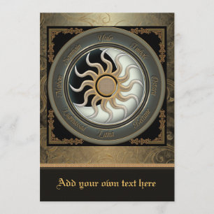 Sun and Moon Pagan Wheel Large Invitation
