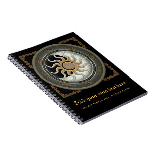 Sun and Moon Pagan Wheel Spiral Notebook