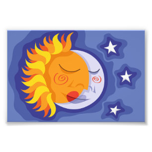 Sun and moon photo print