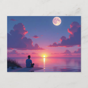 Sun and moon postcard