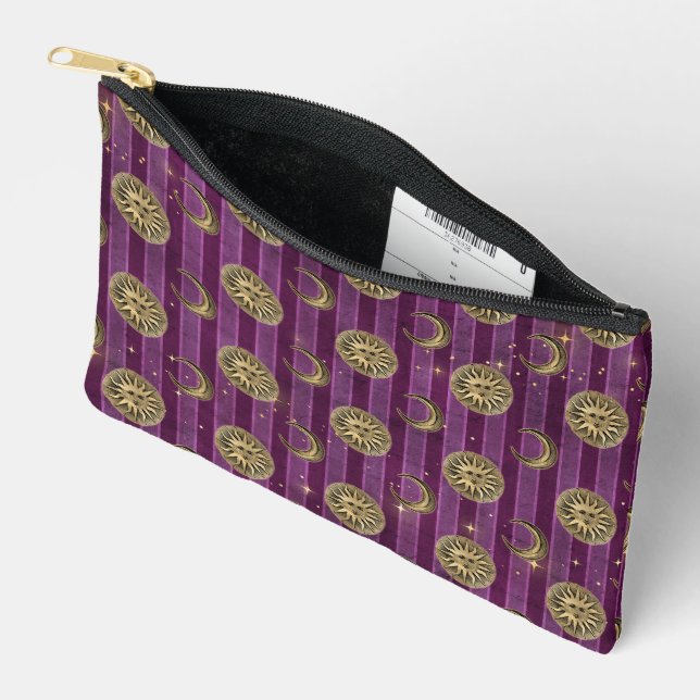 Sun and Moon Purple Stripes Accessory Pouch (Open)