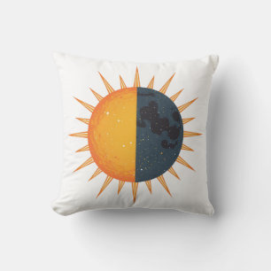 Sun and Moon Retro Vintage Rays Cushion