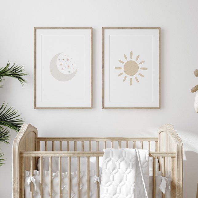 Sun and moon set of 2 nursery print (Creator Uploaded)