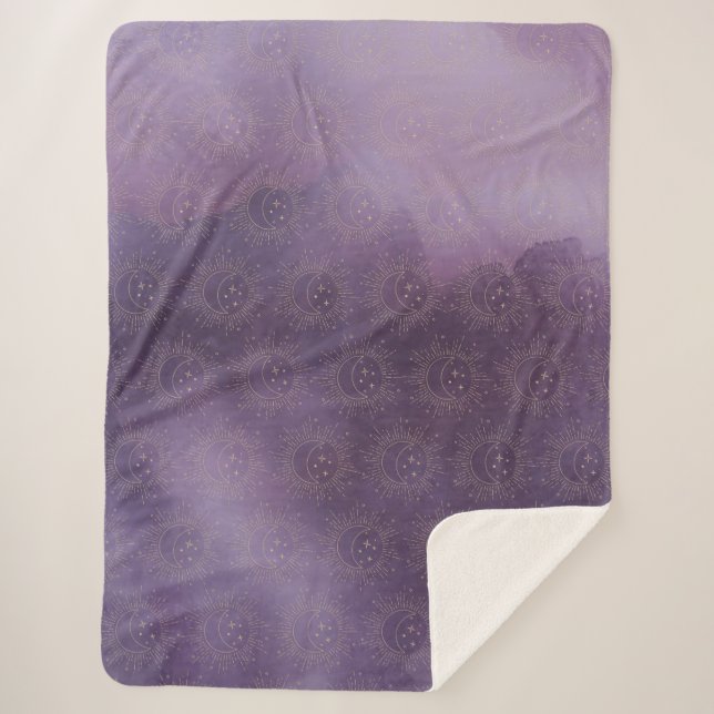Sun and Moon Sherpa Blanket (Front)