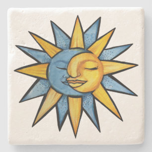 Sun and Moon Stone Coaster