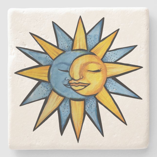 Sun and Moon                                       Stone Coaster (Front)