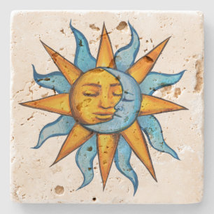 Sun and Moon Sunshine MoonChild Stone Coaster