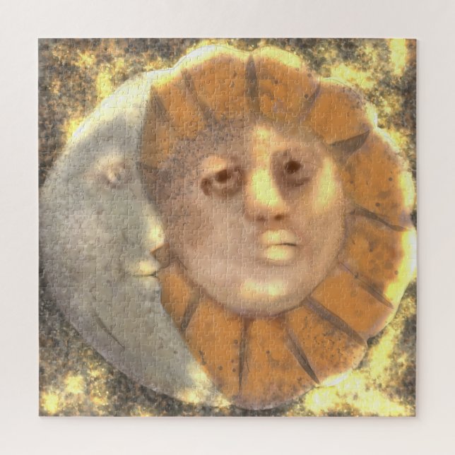 Sun And Moon Symbol Relic Artwork Design  Jigsaw Puzzle (Vertical)