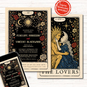 Sun and Moon Tarot Wedding Invitation