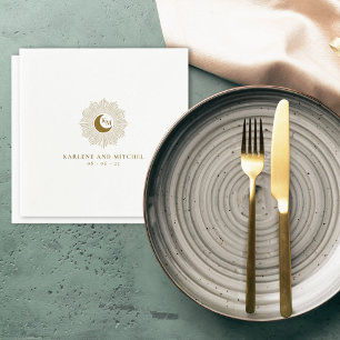 Sun and Moon Timeless Wedding Cocktail Napkins