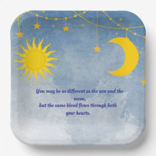 Sun and Moon Twin Baby Shower Plates