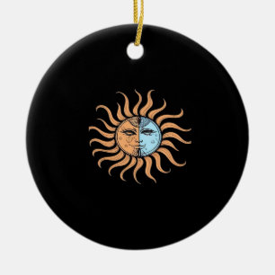 Sun And Moon Vintage Bohemian Abstract Ceramic Tree Decoration