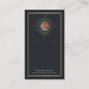 Sun and Moon Witchy Stud Earring Display Business Card