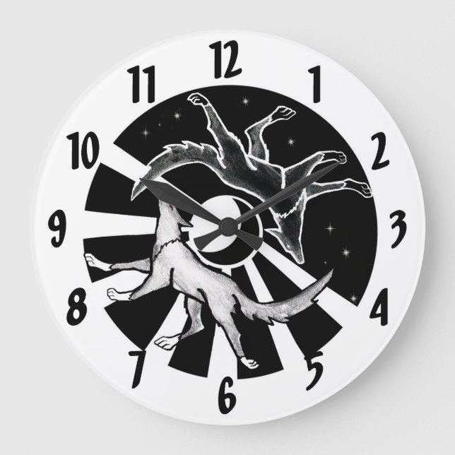 Sun and Moon Wolves Clock (Front)