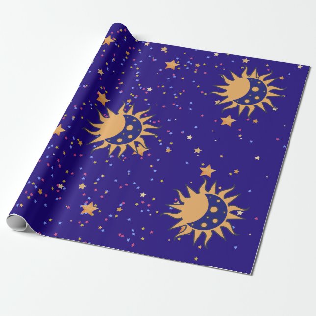 Sun and Moon Wrapping Paper (Unrolled)