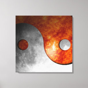 Sun and Moon Yin Yang Canvas Print