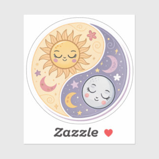 Sun and Moon Yin Yang | Cute Celestial Balance Aes