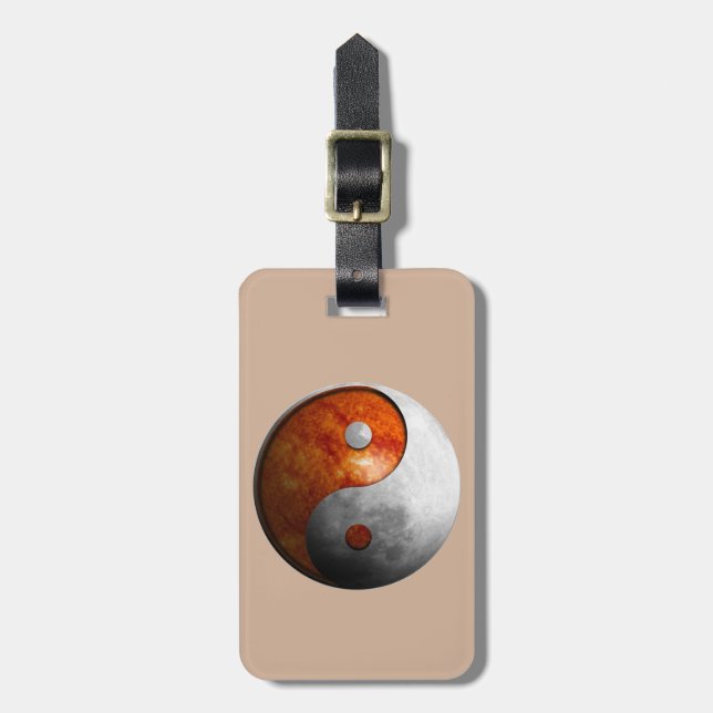 Sun and Moon Yin Yang Luggage Tag (Front Vertical)