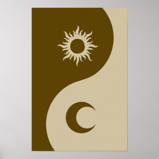 Sun and moon yin-yang poster
