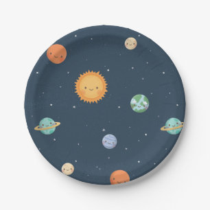 Sun and Planets Outer Space Party Supplies Paper Plate