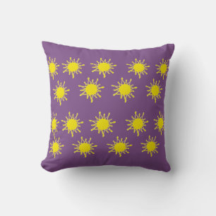 Sun and purple Throw Cushion