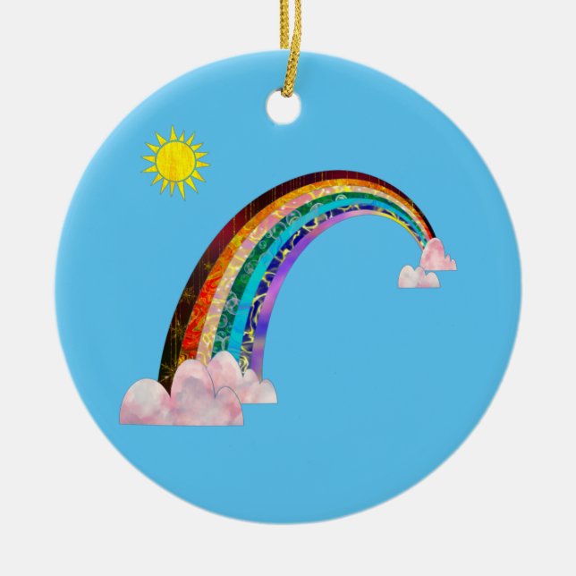 Sun and rainbow 2 ceramic ornament 2022 (Front)
