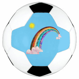 Sun and rainbow 2 soccer ball