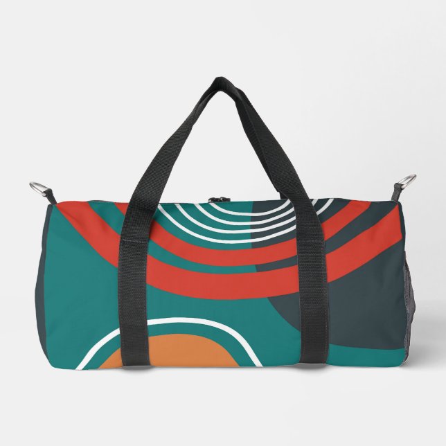 Sun and rainbow boho artwork duffle bag (Front)