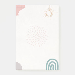 sun and rainbow pastel colours post-it notes