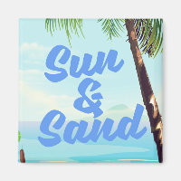 Sun and Sand inspirational quote cartoon poster la