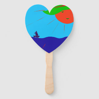 sun and sea hand fan