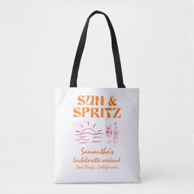 Sun and Spritz Bachelorette Weekend Tote Bag (Front)